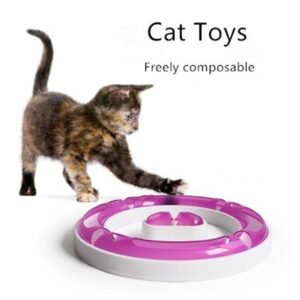 Interactive-High-Quality-Non-Toxic-Plastic-Cat-Chasing-Ball-Track-Toy