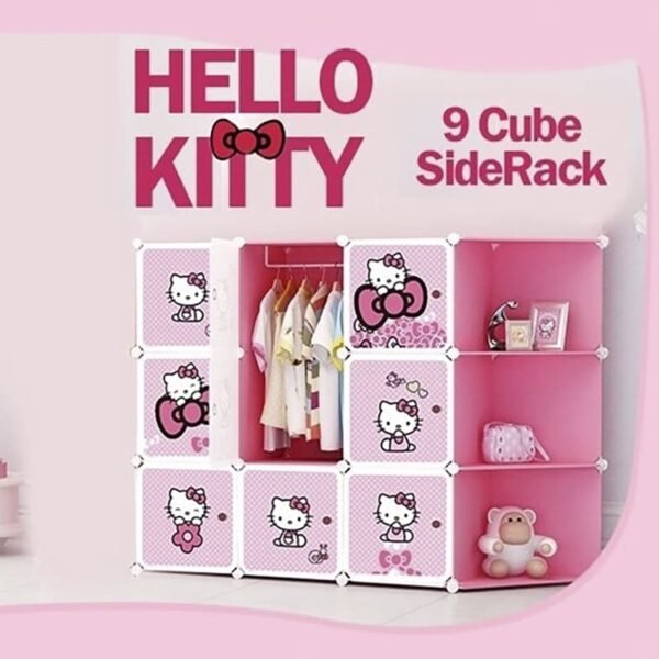 Hello-Kitty-9-Cube-Wardrobe-Cabinet-For-Kids-With-Hanging-Rod-DIY-Rack