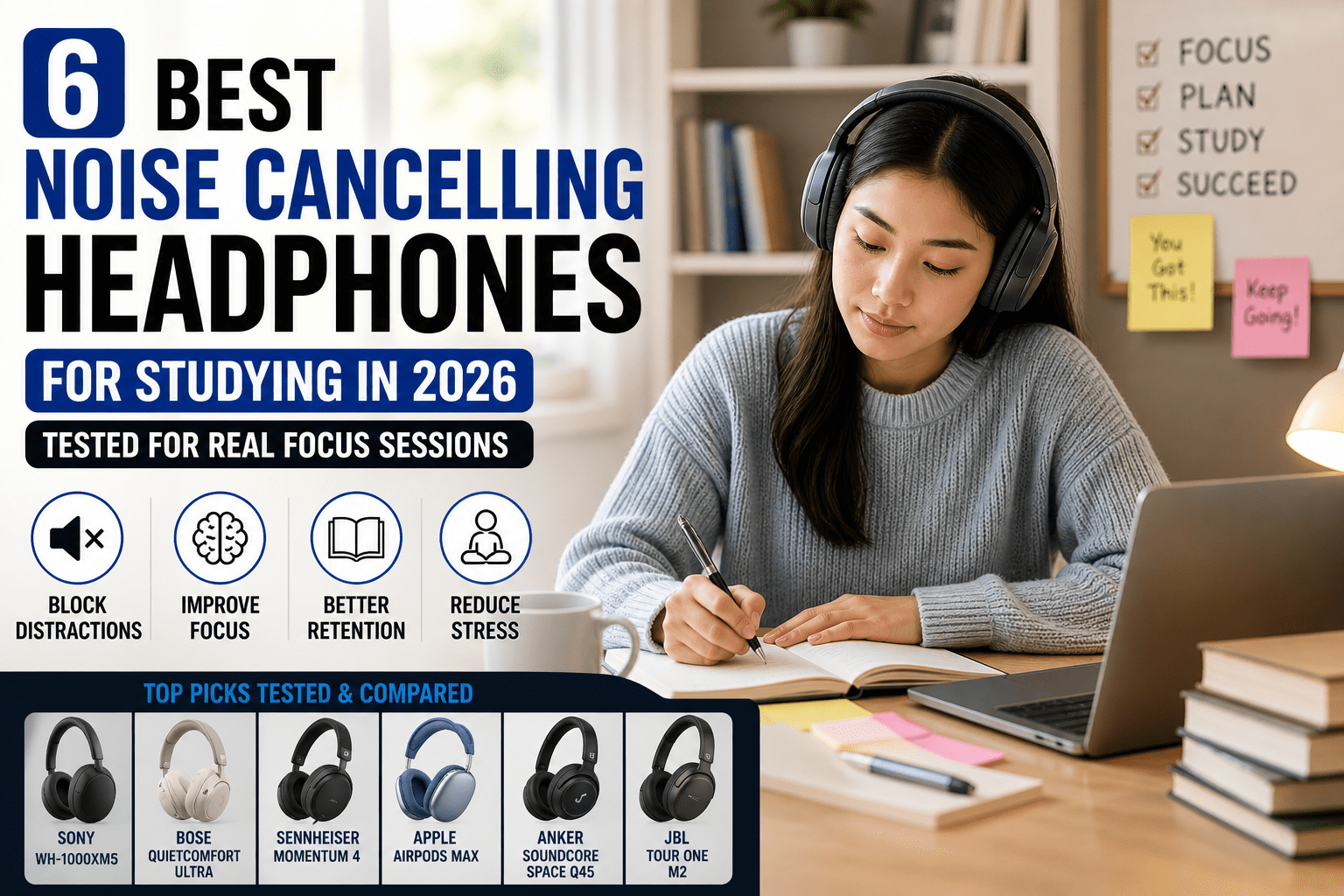 best noise cancelling headphones for studying