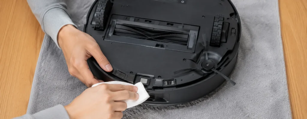 Cleaning robot vacuum maintenance process