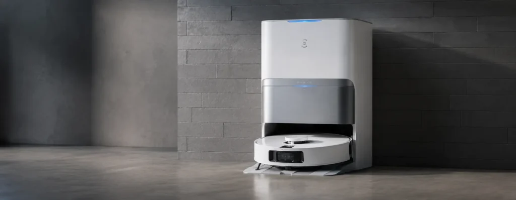 Sleek robot vacuum in modern setting