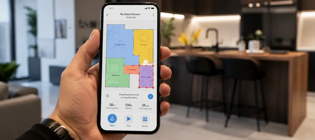 Smartphone app control for Robotic Cleaner