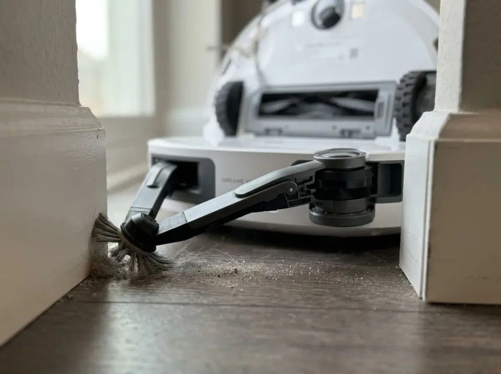 Corner and edge cleaning image of Dreame X60 Ultra