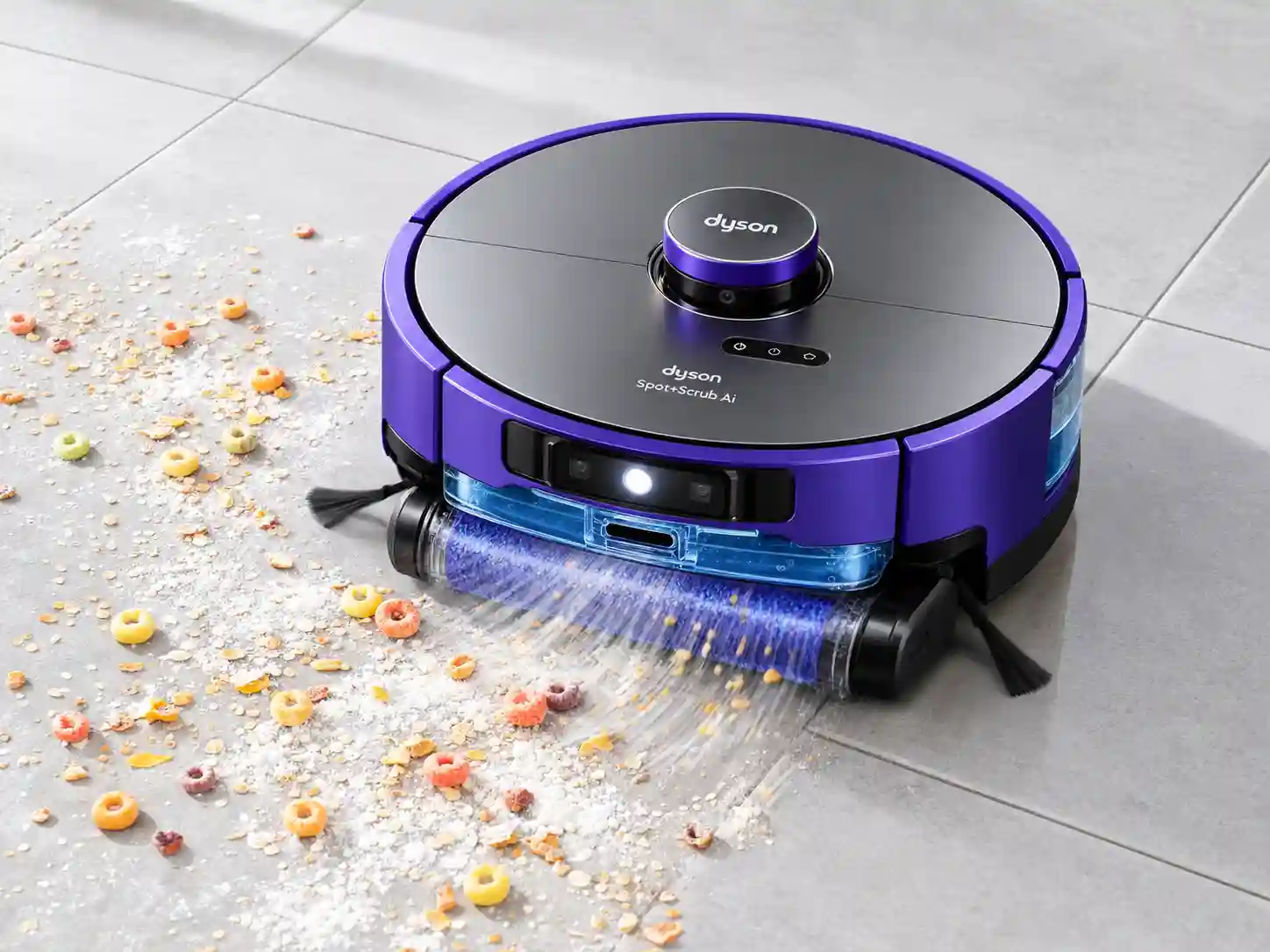 Dyson Robot Vacuum Tackles Cereal Spill