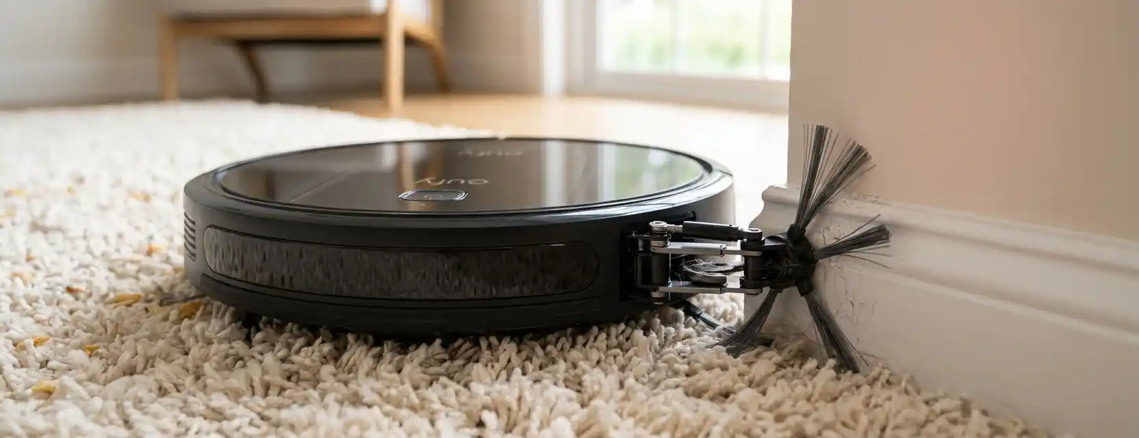 Roborock Saros 20 review FlexiArm edge cleaning image