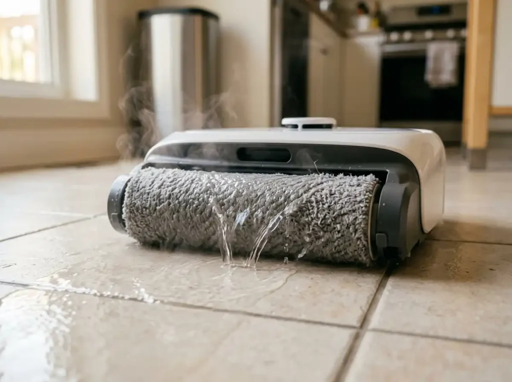 Narwal Flow 2 Warm Water Mopping Performance on Tile