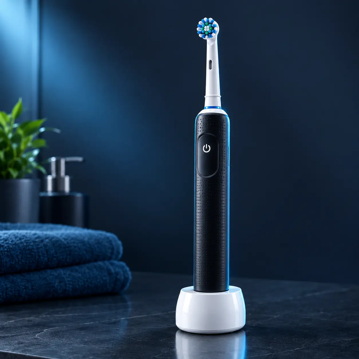 Oral-B Pro 1000 electric toothbrush on charging stand