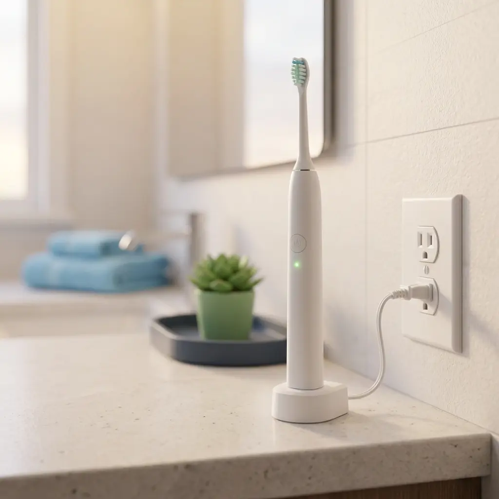 Philips Sonicare 4100 toothbrush charging overnight on its stand