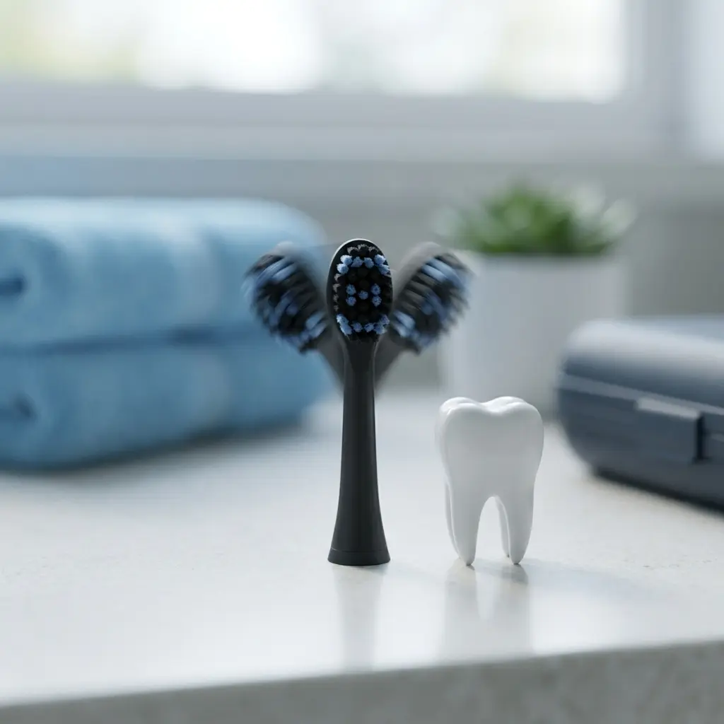 Close-up of the Oral-B iO Series 7 round brush head