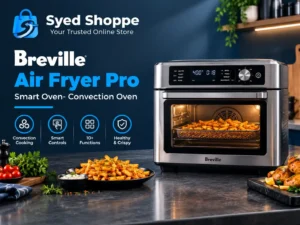 Breville air fryer pro review featured image showing a stainless steel countertop oven with an air fry basket