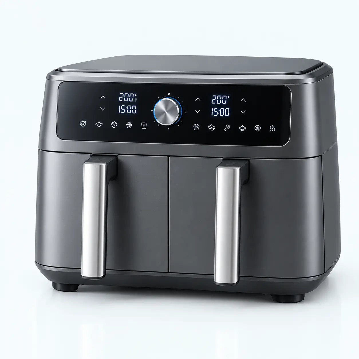 Ninja Foodi DZ401 double air fryer with two 5-quart drawers and a wide control panel