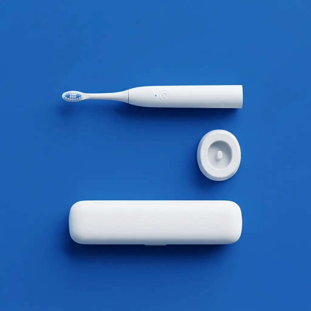 Sonicare ProtectiveClean 5100 handle, charger, and travel case on a bathroom counter