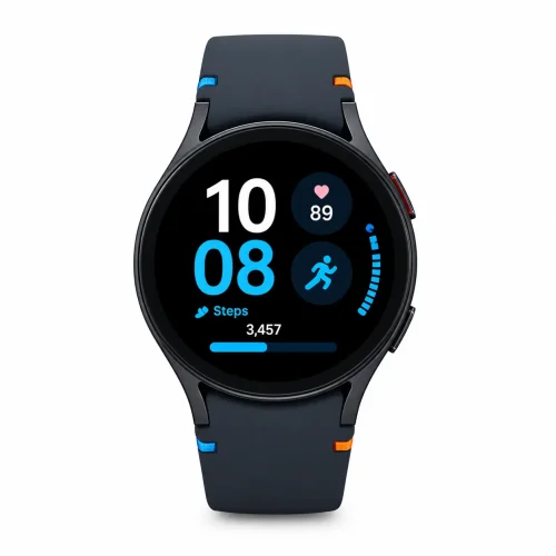 Sporty Black Smartwatch with Vibrant Fitness Display